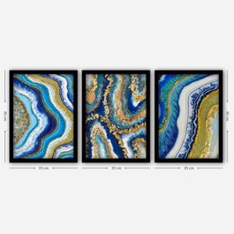 Wallity Cuadro decorativo enmarcado 3 piezas Multicolor 35 x 45 cm